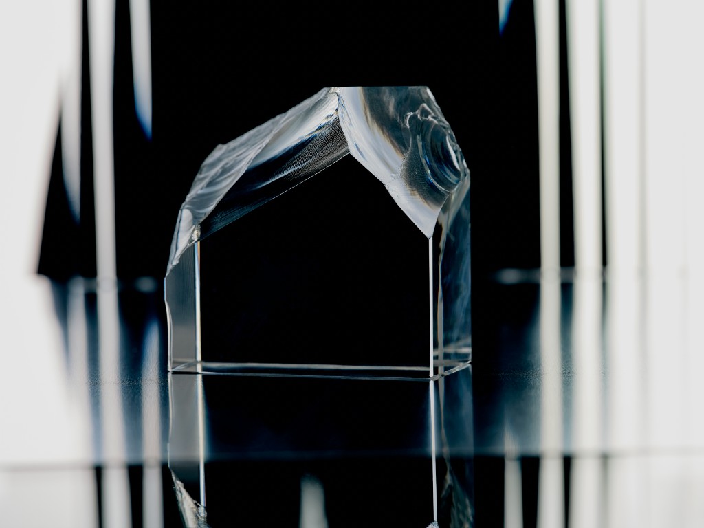 Glass house sculpture